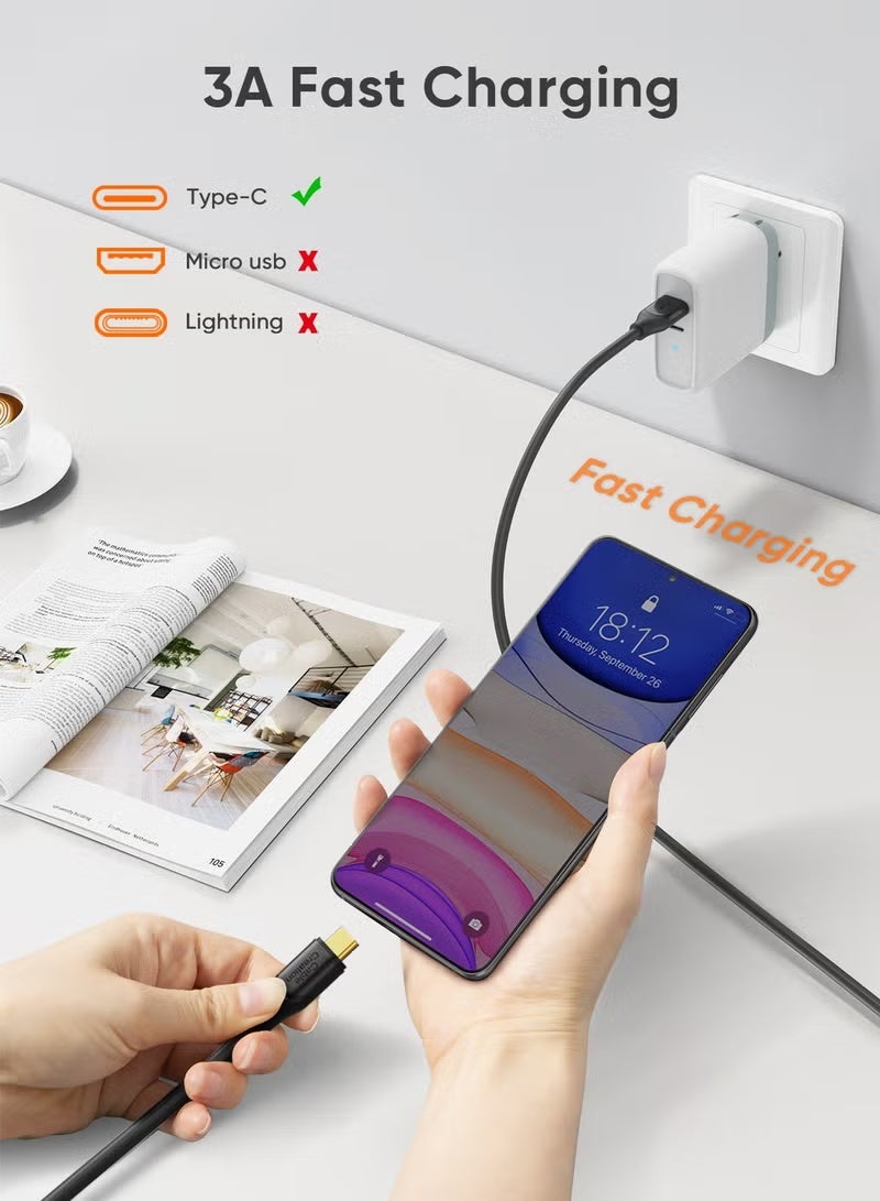 كابل كرييشن كابل USB إلى USB C بطول 1.5 متر، كابل نقل بيانات USB C إلى USB A 3.2 Gen2 عالي السرعة 10 جيجابت في الثانية، كابل شحن سريع 60 وات من النوع C لأجهزة iPhone 15 وSSD/MacBook الخارجية - Image 2