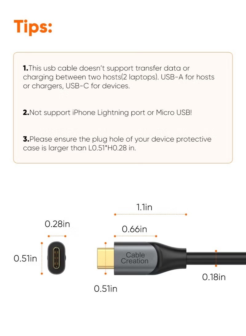 كابل كرييشن كابل USB إلى USB C بطول 1.5 متر، كابل نقل بيانات USB C إلى USB A 3.2 Gen2 عالي السرعة 10 جيجابت في الثانية، كابل شحن سريع 60 وات من النوع C لأجهزة iPhone 15 وSSD/MacBook الخارجية - Image 4