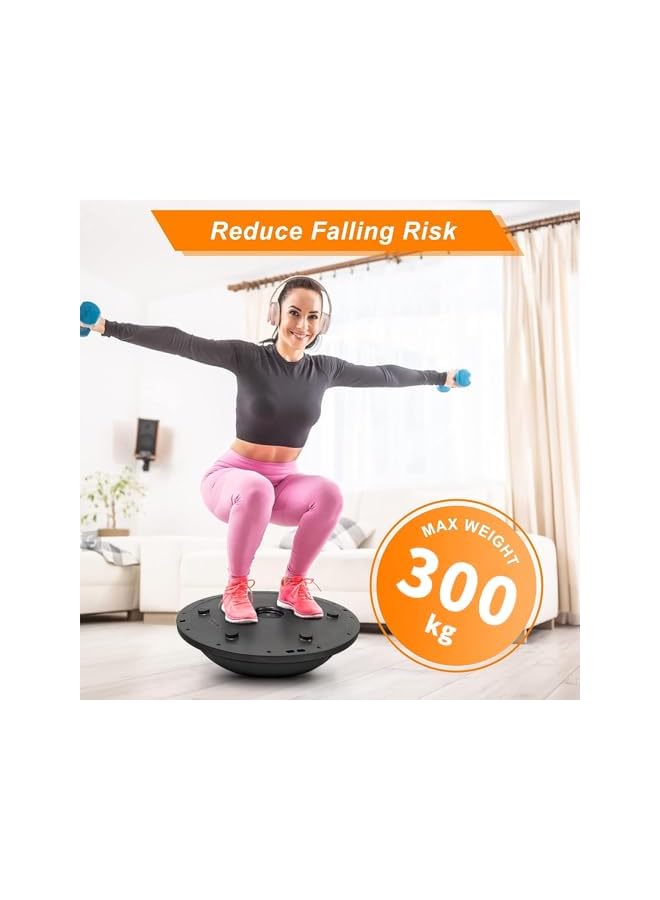PROMASS Balance Ball Half Exercise Ball, Anti-Skid Balance Trainer Inflatable Yoga Ball For Home Gym, Workouts Core Strength Fitness Half Ball With Resistance Bands  - Image 4
