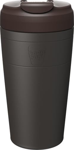 KeepCup Commuter Travel Mug - Insulated Stainless Steel Reusable Coffee Cup with Spillproof Flip Lid - 16oz/454ml - Dark Chocolate - Image 1