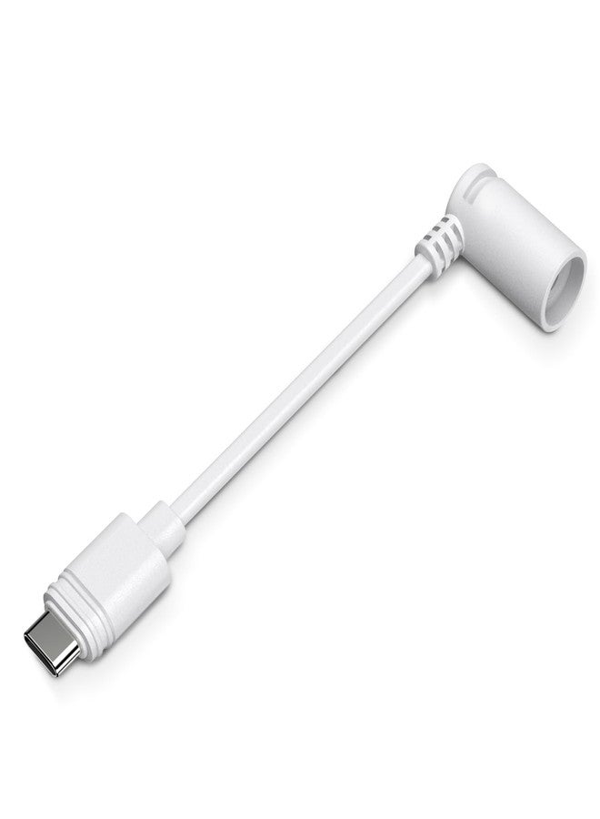 xsdtech White Ring Barrel Plug to USB-C Adapter - Compatible with 1st Gen Solar Panel, Super Solar Panel, Spotlight Cam Plus/Pro, Stick Up Cam Pro - Connect Barrel Plug Solar Panels to USB-C Cameras - Image 1
