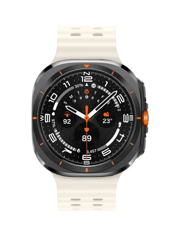 MARGOUN Strap Silicone Replacement for Samsung Galaxy Watch 8 Ultra Band 47mm, Rugged Soft Ocean Silicone Sport Accessory Fit for Samsung Galaxy Watch Ultra Band Dual Row Hole - Starlight - Image 4