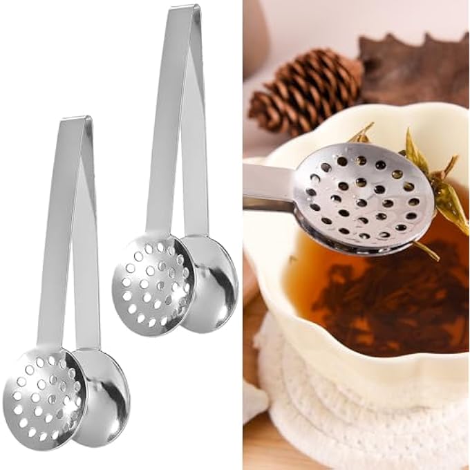 DILUSILK 2 Pcs Tea Bag Squeezer Tongs Stainless Steel Teabag Squeezer Tool Tea Bag Strainer Tea Bag Tongs NonSlip Kitchen Mini Serving Tong Or Kitchen Tea Bag Squeezer Tongs - Image 2