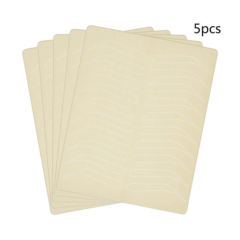 5 Pieces Eyebrow Tattoo Skin Double Sided Microblading Practice Skin - No Ink Needed Silicone Tattoo Practice Sheet for Beginners Salon Artists - Image 1