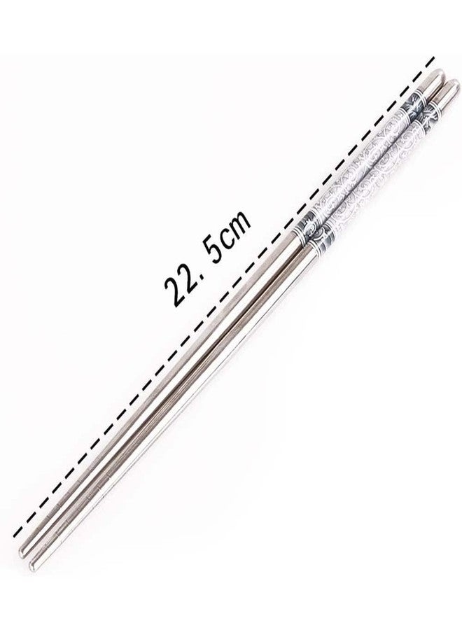 DZOPE Stainless Steel Chopsticks for Eating Non-Slip Chopstick Reusable (5 Pairs Set) - Image 5