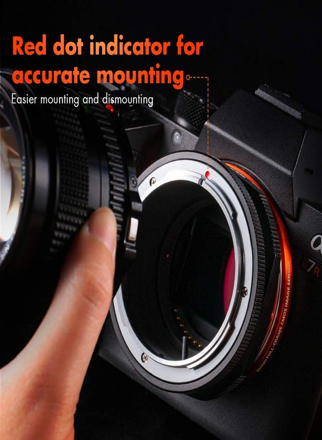 K&F Concept FD to E Mount Lens Mount Adapter for Canon FD FL Mount Lens to E NEX Mount Mirrorless Cameras with Matting Varnish Design for Sony A6000 A6400 A7II A5100 A7 A7RIII - Image 4