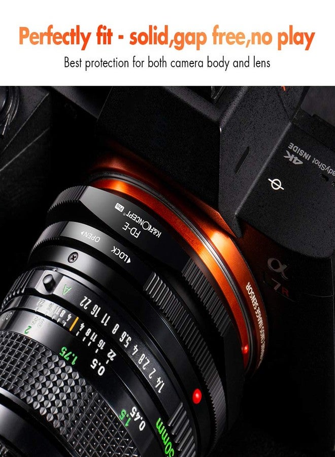 K&F Concept FD to E Mount Lens Mount Adapter for Canon FD FL Mount Lens to E NEX Mount Mirrorless Cameras with Matting Varnish Design for Sony A6000 A6400 A7II A5100 A7 A7RIII - Image 3