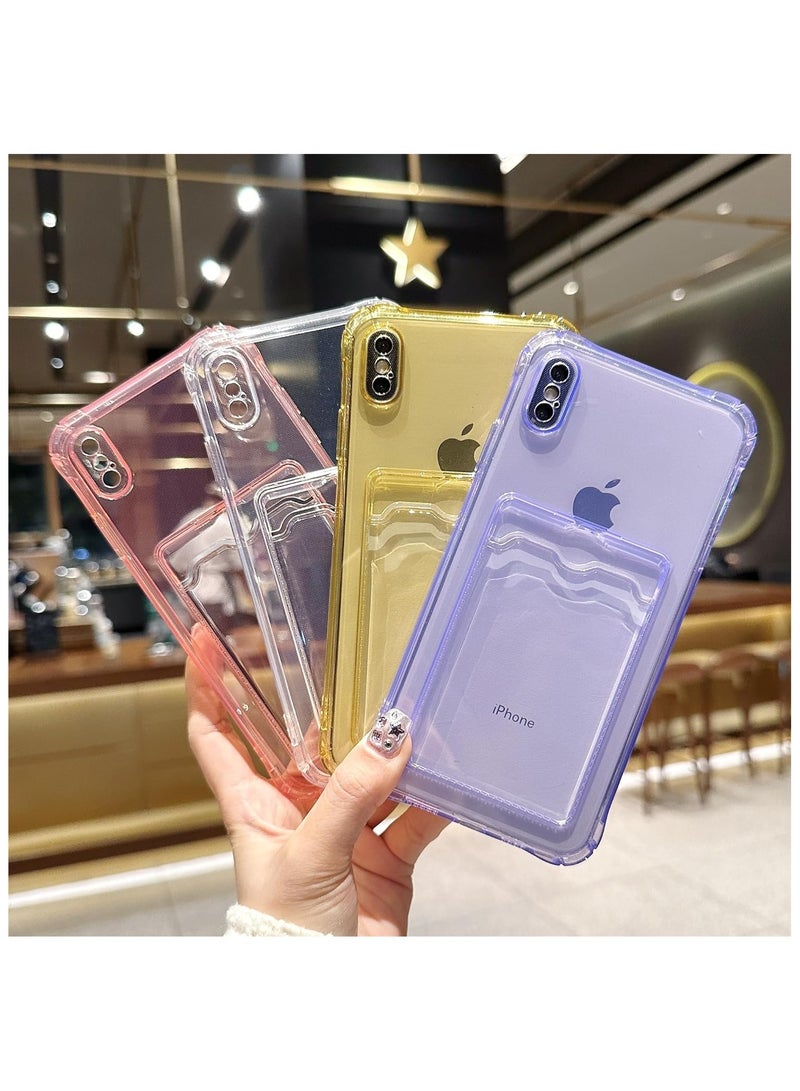 Wallet Phone Case Slim Fit Card Slot Transparent Case Protective Soft Shockproof Case with Card Holder For Iphone Xs Max  - Image 2