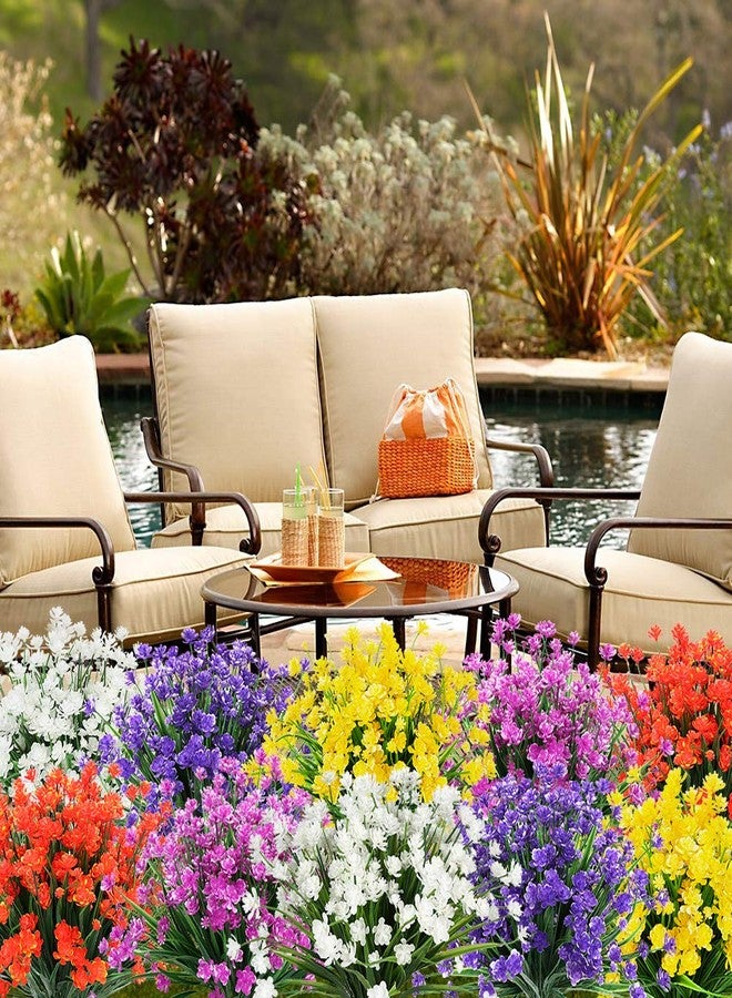 KLEMOO Artificial Flowers, 8 Bundles Fake Outdoor UV Resistant Greenery Faux Plants Shrubs for Indoor Outside Hanging Planter Home Office Wedding Farmhouse Decor (White) - Image 5