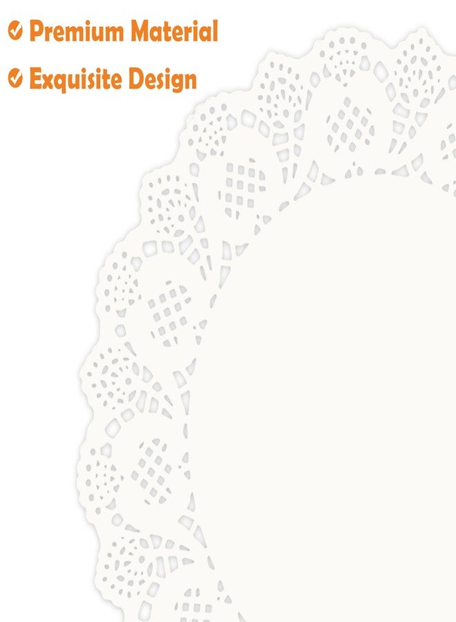 MCEAST 100 Pack Round White Paper Doilies 13.5 Inches Lace Paper Place Mats Rustic Scallop Doily Disposable Paper Table Pads for Food Cakes Crafts Party Weddings Tableware Decor - Image 3