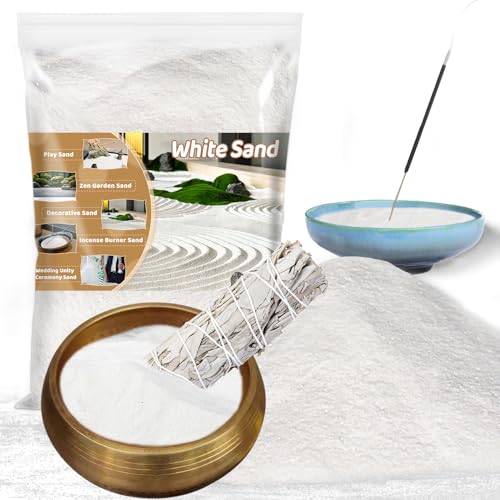 RAINFLOW 15 OZ Fine White Sand for Crafts Quartz Zen Garden Sand Decorative for Vases Filler Wedding Unity Ceremony Incense Burner Aquarium - Image 1