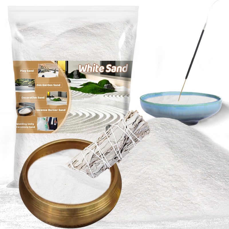 RAINFLOW 15 OZ Fine White Sand for Crafts Quartz Zen Garden Sand Decorative for Vases Filler Wedding Unity Ceremony Incense Burner Aquarium - Image 2