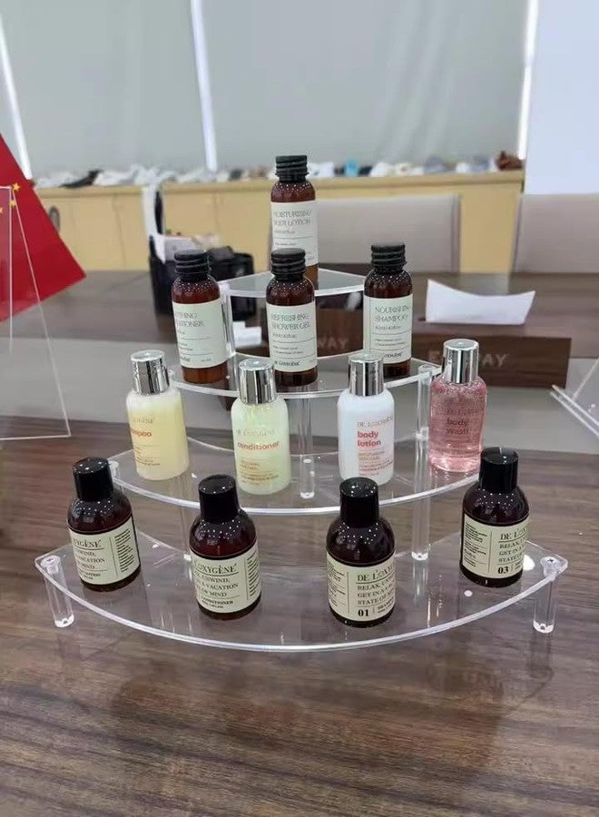 جونيس حامل عرض صغير من الأكريليك الشفاف من جونيس، حامل عرض مكتبي من 4 طبقات للتماثيل الصغيرة والدمى، رف زاوية للمنزل والمكتب - Image 4