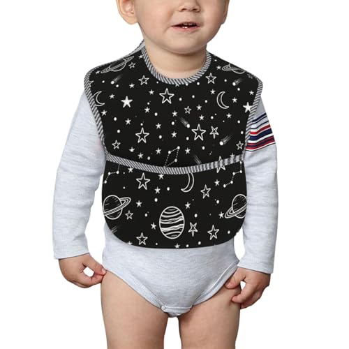 Qwalnely Space Bibs Baby Stuff 2Packs for 6-24 Months Waterproof Washable Fabric (Space) - Image 3