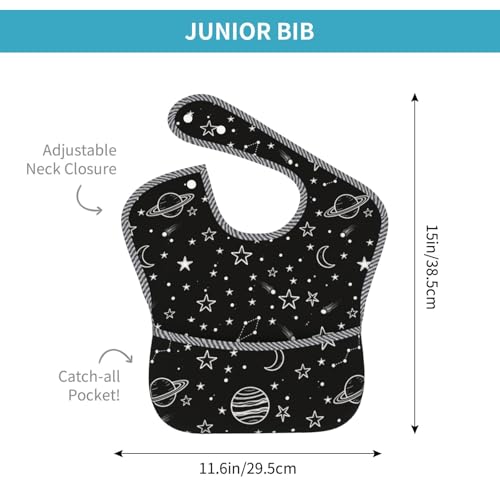Qwalnely Space Bibs Baby Stuff 2Packs for 6-24 Months Waterproof Washable Fabric (Space) - Image 5