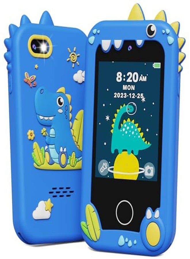KOKODI Kids Smart Phone Toys, Birthday Gifts Idea Dinosaur Toys for 3 4 5 6 7 8 Year Old Boys, Touchscreen HD Digital Dual Video Camera, Preschool Learning Toy for Kids 3-5 Travel Trip Activity (Blue) - Image 1
