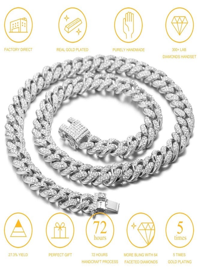 Halukakah Cat Collar - Carat - Iced Out Diamond Cuban Link Gold Chain for Cats & Kittens - Platinum Plated 9" Collar Size - for Decoration Only - Get Your Cat Catwalk Ready - Image 4