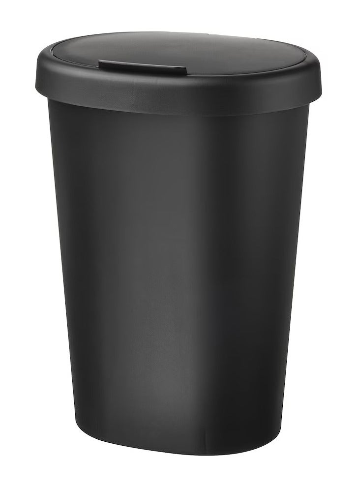 Waste Bin With Lid, Trash Bin, Garbage Bin Plastic Black, 8 Litter  - Image 1