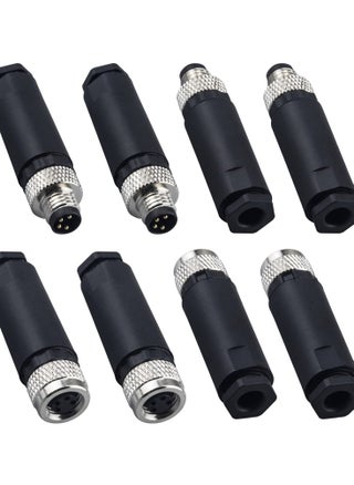 M8 4 Pin Male & Female Socket Panel Aviation Wire Connector,8mm Industrial Circular Sensor Connector,Outdoor Waterproof IP67 A Coding(4 Sets) - pzsku/ZAA2A823449C640089CE4Z/45/_/1722095927/025f523a-15eb-415a-9949-fd152e9427a8