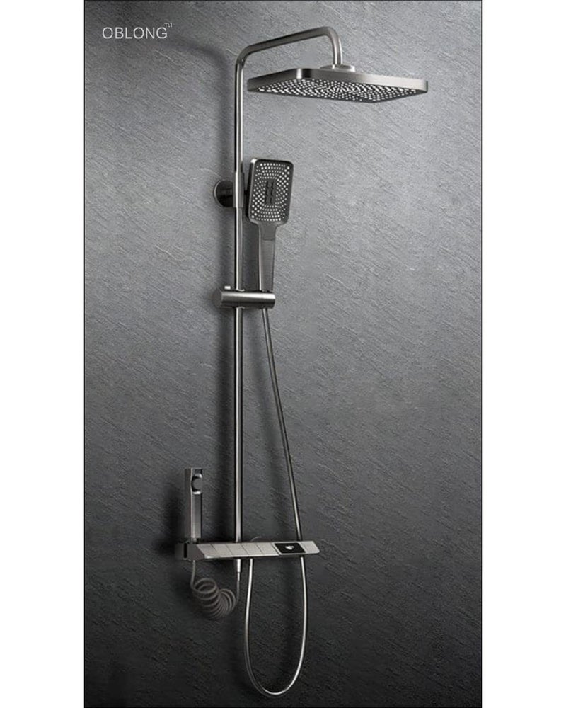 OBLONG Digital Display 4 Function Shower Set Piano Shower Set Thermostat Shower System Wall Mixer Shower Panel Shower Tower Bath Shower Luxury Rainfall For Bathroom - Image 1
