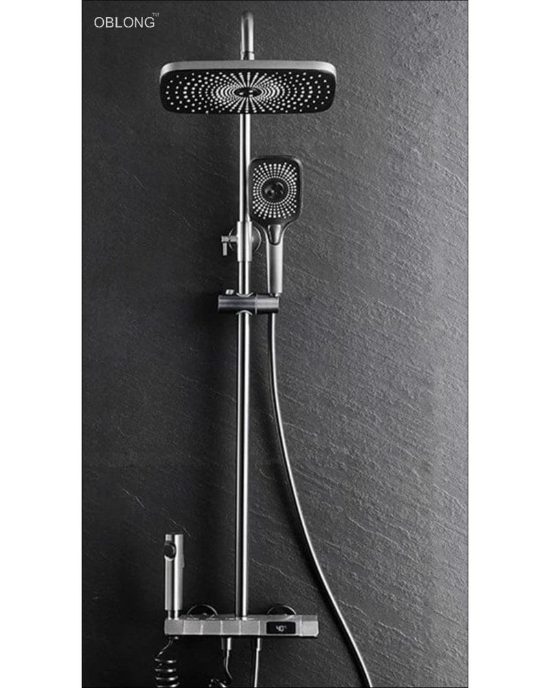 OBLONG Digital Display 4 Function Shower Set Piano Shower Set Thermostat Shower System Wall Mixer Shower Panel Shower Tower Bath Shower Luxury Rainfall For Bathroom - Image 3