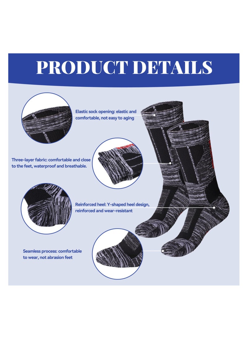 SOLARAE Waterproof Socks, Unisex Waterproof Breathable Socks, Outdoor Sports Breathable Waterproof Socks, for Climbing, Hiking, kiing Fishing, Kayaking,  Trail Running, Crew Socks, for Men Women (Size: L) - Image 4