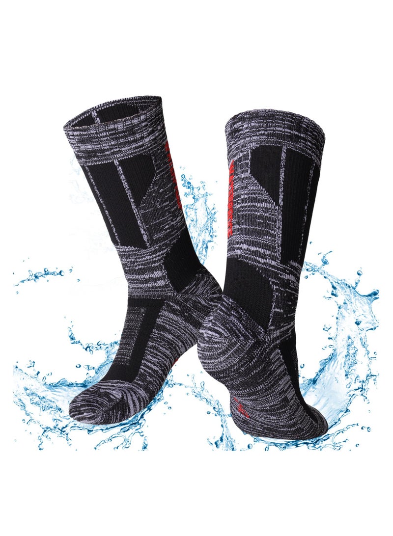 SOLARAE Waterproof Socks, Unisex Waterproof Breathable Socks, Outdoor Sports Breathable Waterproof Socks, for Climbing, Hiking, kiing Fishing, Kayaking,  Trail Running, Crew Socks, for Men Women (Size: L) - Image 1