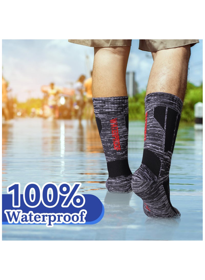 SOLARAE Waterproof Socks, Unisex Waterproof Breathable Socks, Outdoor Sports Breathable Waterproof Socks, for Climbing, Hiking, kiing Fishing, Kayaking,  Trail Running, Crew Socks, for Men Women (Size: L) - Image 5
