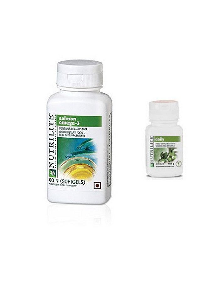 Nutrilite نوتريلايت أموى سالمون أوميغا 3، 60 كبسولة لينة مع 30 قرص يومي