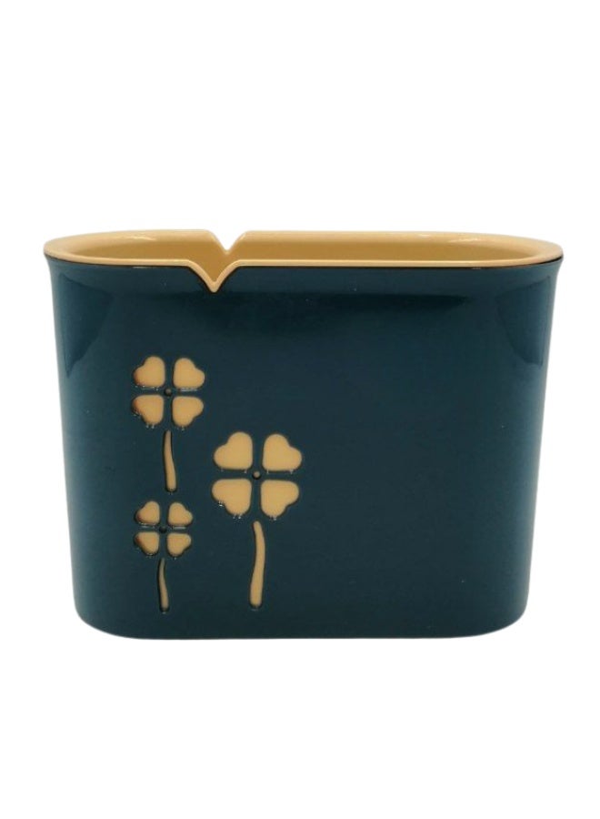 طقم منظم أدوات المطبخ – منظم أدوات مائدة بلاستيك آمن للطعام + حامل إسفنجة وحوض غسيل + حامل أدوات طهي للمطبخ – تصميم عصري لتخزين وتنظيم المطبخ - Image 4