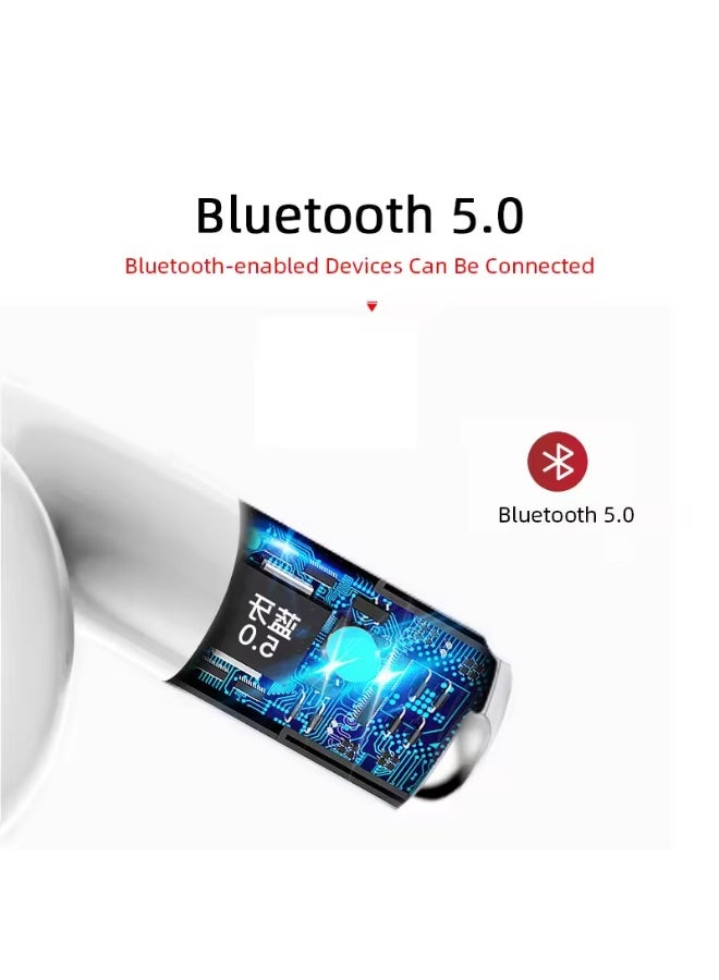 caijin Bluetooth earbuds, in-ear wireless earbuds with microphone, come with charging case, sweat-proof for running, suitable for runners, compatible with iPhone and Android systems. - Image 4