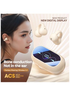 Ear Clip Earbuds True Wireless Bluetooth Headphones, Mini Open Ear Earphones Bone Conduction Headphones for Sport Workout Driving Walking Running Compatible with iPhone Android (Skin) - pzsku/ZAA2AACA776E10CF6964FZ/45/_/1735266721/9136fa82-3a9d-4d55-ad34-b9129af23954