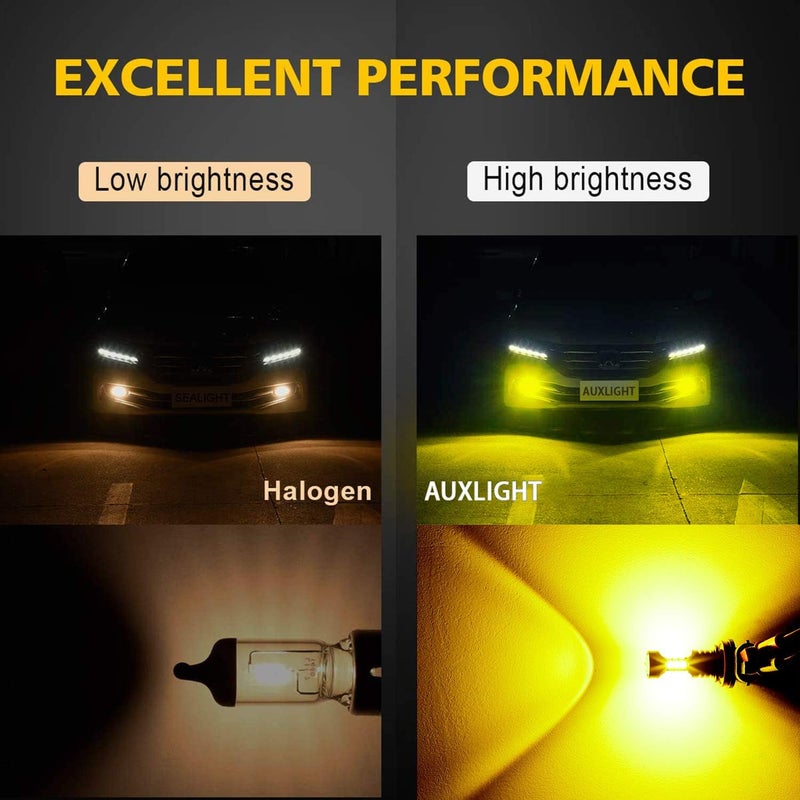 AUXLIGHT H10 LED Fog Light Bulbs - 2400 Lumens Golden Yellow - Image 3