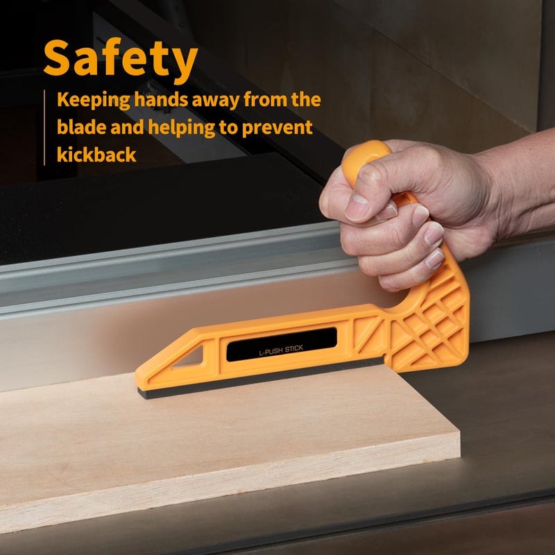 POWERTEC Push Stick & Push Block Set - 5 Piece Ergonomic Safety Kit for Woodworking - Image 4