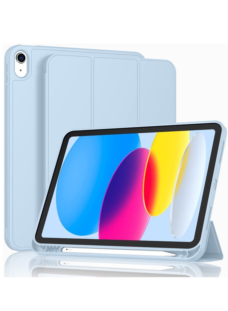 Mufaens iPad 10Th 10.9 Inch 2022 Model 10th Generation Slim Stand Hard Back Shell Cover with Auto Wake/Sleep Sky Blue - Image 1