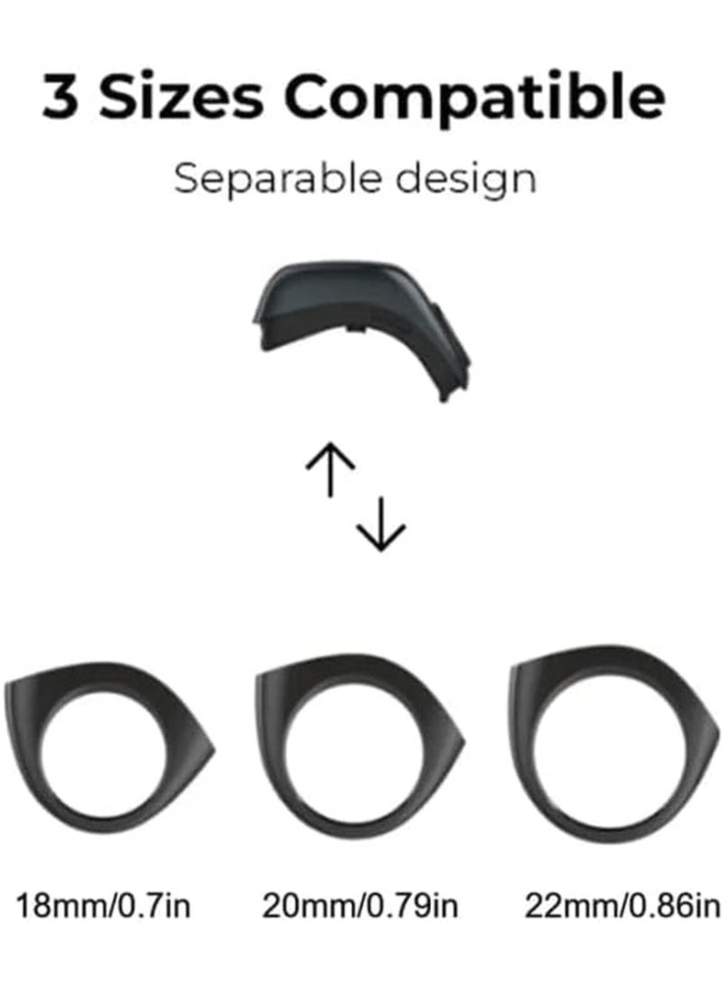 خاتم الذكر الذكي - جود | تسبيح ذكي 3 في 1 فليكس لايت لحساب الأذكار، مزود بثلاث مقاسات متوافقة (18 ملم / 20 ملم / 22 ملم) | الإصدار الأسود - Image 3