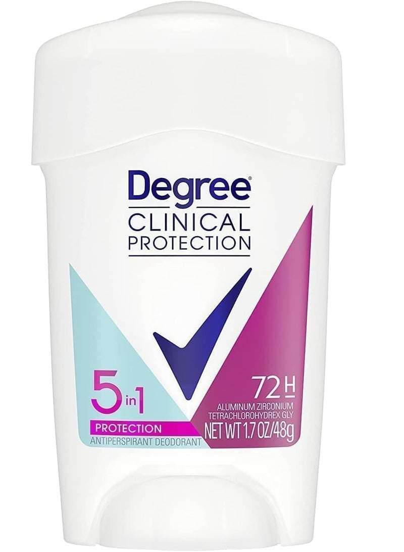 Degree Clinical Protection Antiperspirant Deodorant 72-Hour Sweat & Odor Protection 5in1 Antiperspirant for Women 48 gm - Image 2