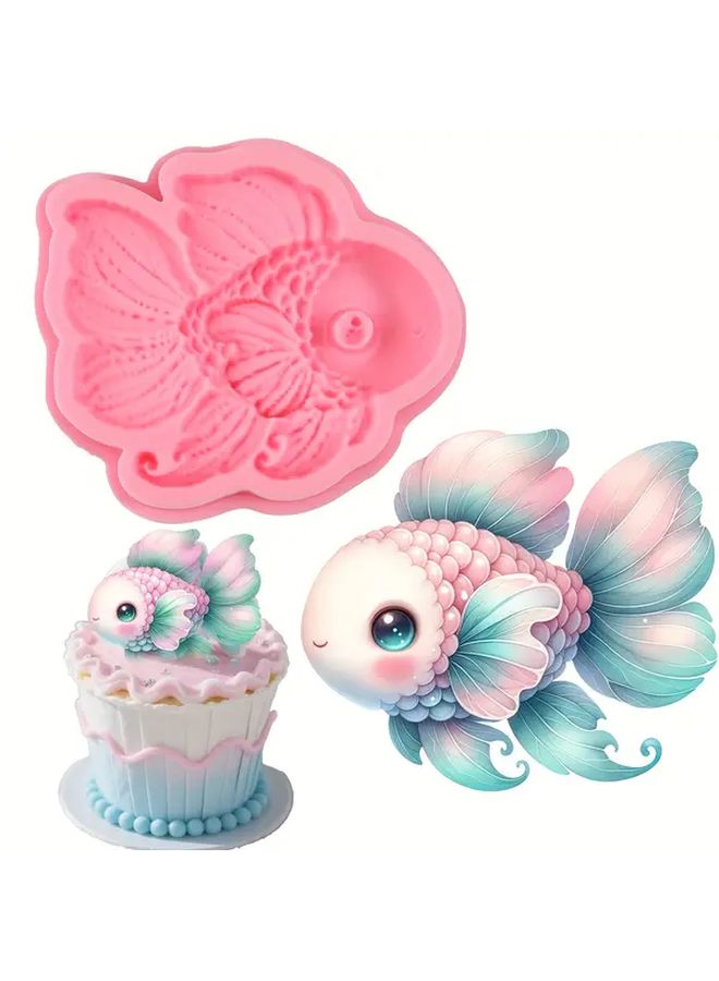 Ocean Series Silicone Baking Mold Y-284 Cute Cartoon Fish Fondant Mold - Image 1