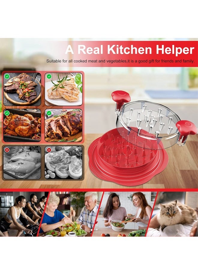 HOMESTAR Chicken Shredder Large Chicken Breast Shredder Tool Twist with Brush&Fork, Visible Meat Shredder Machine, Anti-Slip Strip, Ergonomic Handle, BPA Free, Suitable for Pork Beef Chicken - Image 4