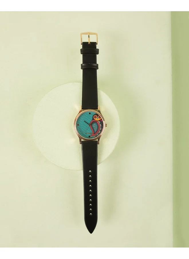 Chumbak TEAL BY CHUMBAK Folksy Owl Wrist Watch - Black