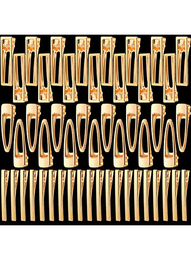 LEOBRO Metal Hair Clips Leobro 50Pcs Hair Clips For Women Girls Alligator Clips Clips For Hair Hair Barrettes For Women For Diy Acrylic Resin Hair Clips Hair Bows Crafts Gold - Image 1