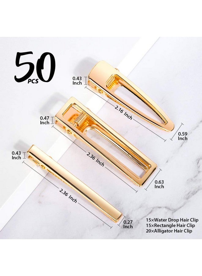 LEOBRO Metal Hair Clips Leobro 50Pcs Hair Clips For Women Girls Alligator Clips Clips For Hair Hair Barrettes For Women For Diy Acrylic Resin Hair Clips Hair Bows Crafts Gold - Image 3