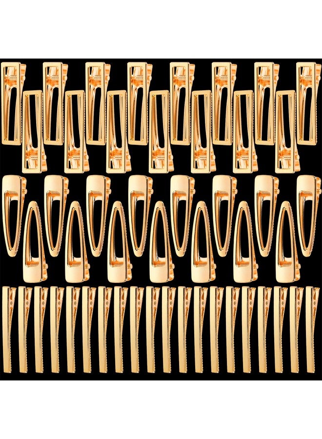 LEOBRO Metal Hair Clips Leobro 50Pcs Hair Clips For Women Girls Alligator Clips Clips For Hair Hair Barrettes For Women For Diy Acrylic Resin Hair Clips Hair Bows Crafts Gold - Image 2