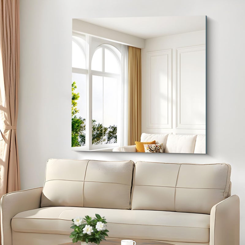 CILIBER Frameless Mirror, 42x42 Square Bathroom Mirrors for Wall, Large Frameless Vanity Mirror Over Sink with Polished Edge, 3mm Tempered Glass, Decorative for Bathroom, Bedroom and Living Room - Image 5