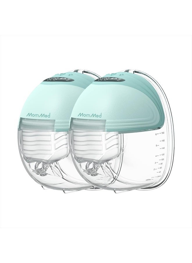 MomMed مضخة MomMed S21 القابلة للارتداء - شاشة ذكية، تصميم مقاوم للتسرب، مضخة كهربائية محمولة مزدوجة بدون استخدام اليدين مع 3 أوضاع و12 مستوى - درع 24 مم و6 أزواج (17 مم، 19 مم، 21 مم) - Image 1