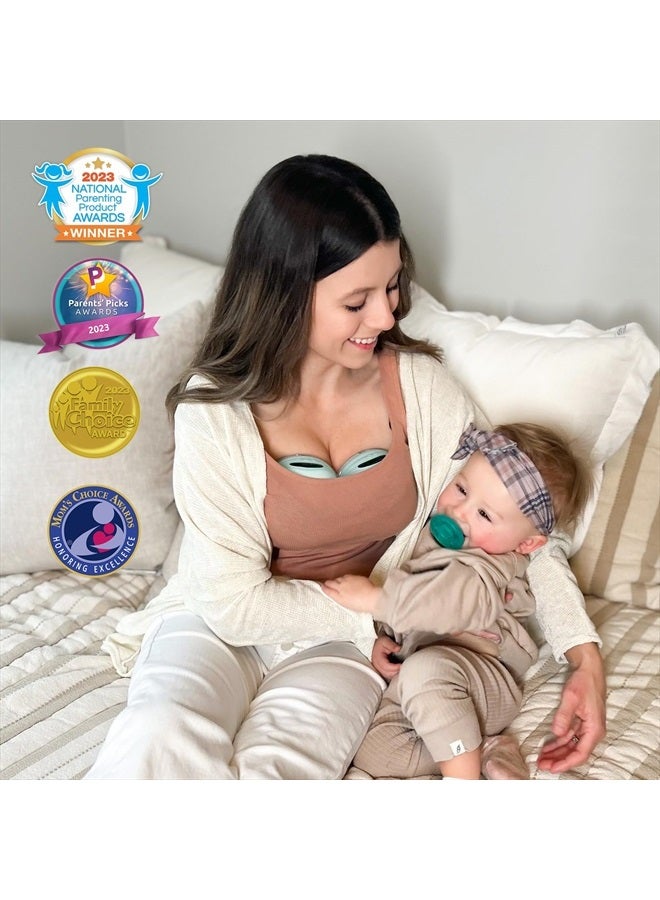 MomMed مضخة MomMed S21 القابلة للارتداء - شاشة ذكية، تصميم مقاوم للتسرب، مضخة كهربائية محمولة مزدوجة بدون استخدام اليدين مع 3 أوضاع و12 مستوى - درع 24 مم و6 أزواج (17 مم، 19 مم، 21 مم) - Image 4