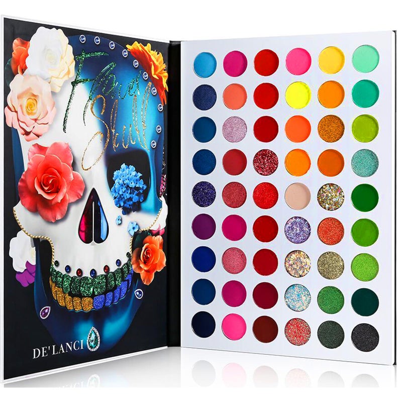 DE'LANCI Big Colorful Eyeshadow Palette Professional 54 Color Board Eye Shadow Bright Neon Glitter Matte Shimmer Makeup Pallet Highly Pigmented Powder EyeShadow for Women Girl Halloween Christmas Gift - Image 1