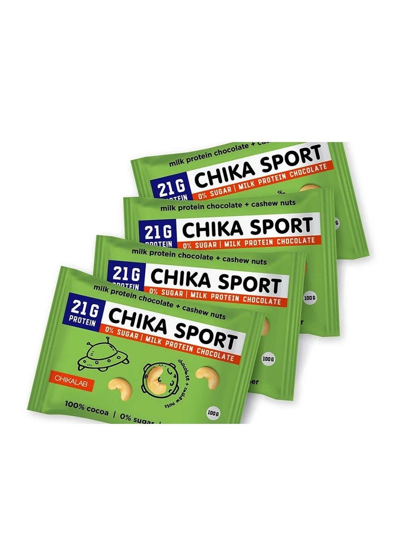 Chikalab - Chika Sport Protein Milk Chocolate 1 Box (4 x 100g) - Image 1