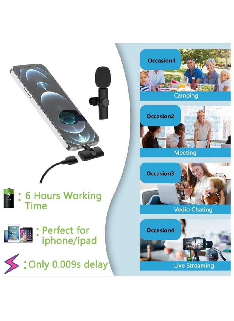 Wireless Lavalier Microphone for iPhone iPad - Plug-Play Wireless Mic with 2 Microphones for USB-Lighting iPhone - Video Recording, Interview - Image 5