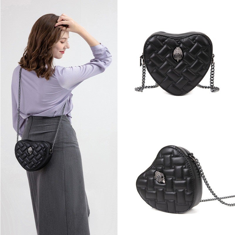 Kurt Geiger Women's Heart-Shaped Quilted Crossbody Bag with Eagle Head Decoration and Chain Strap - KurtGeiger Style - Image 1